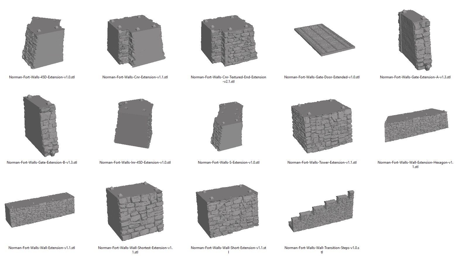 Norman Fort Walls STL