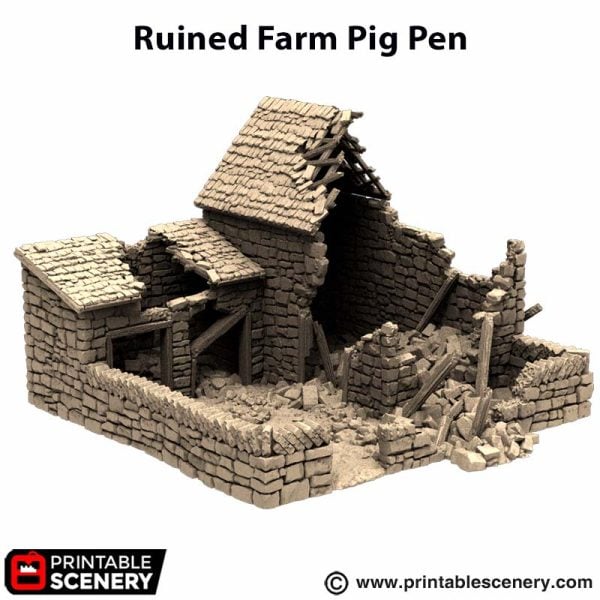 Ruined Farm Pig Pen STL
