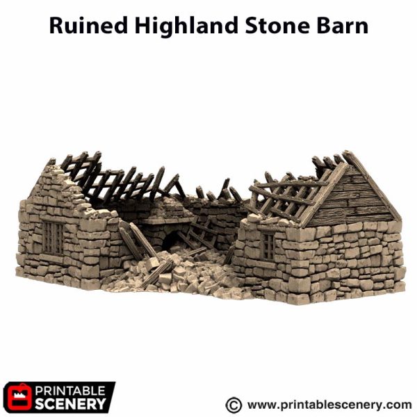 Ruined Highland Stone Barn STL