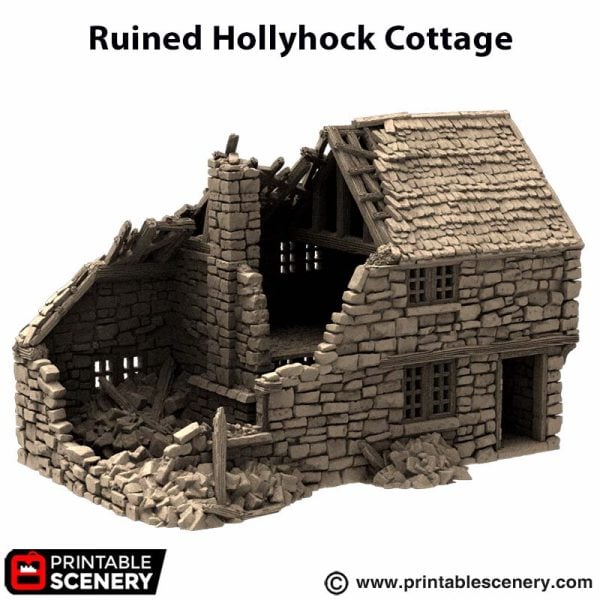 Ruined Hollyhock Cottage STL