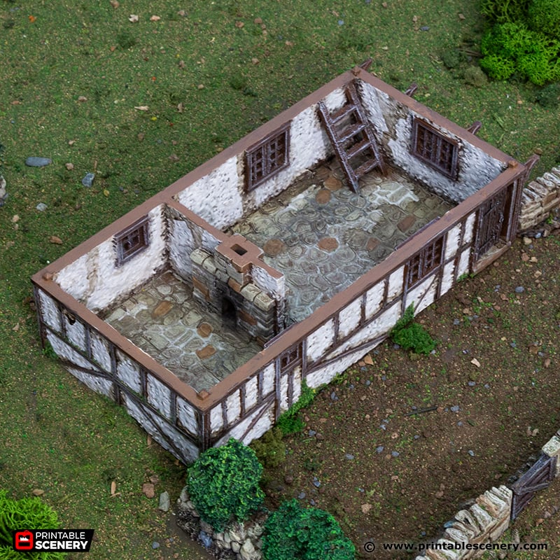 Wattle and Daub Hollyhock Cottage STL