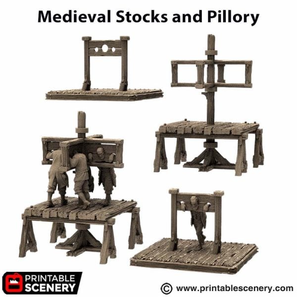 Medieval Stocks and Pillory STL