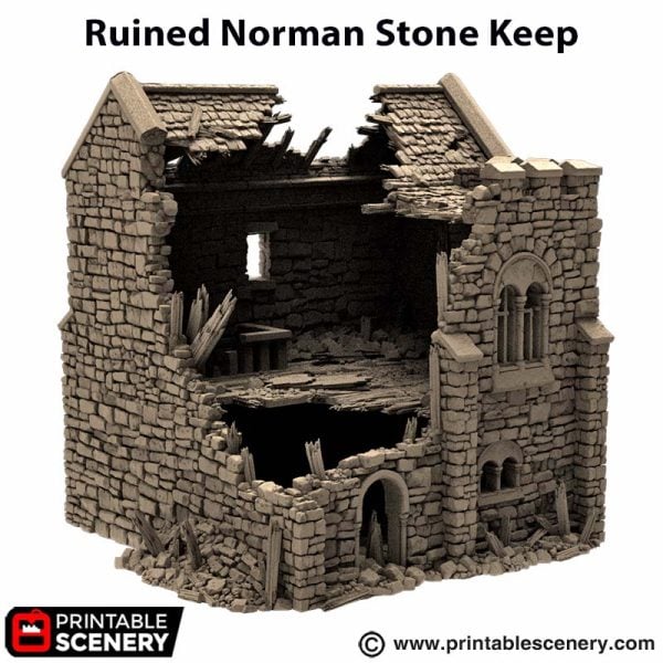 Ruined Norman Stone Keep STL