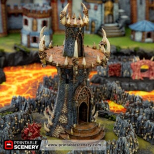 3d printed and painted Demon terrain for dnd and wargaming