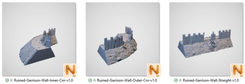 3D Printed Ruined Garrison Walls