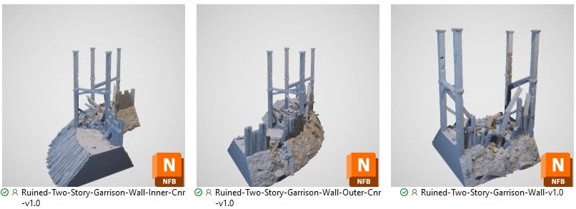 3D Printed Ruined Garrison Walls