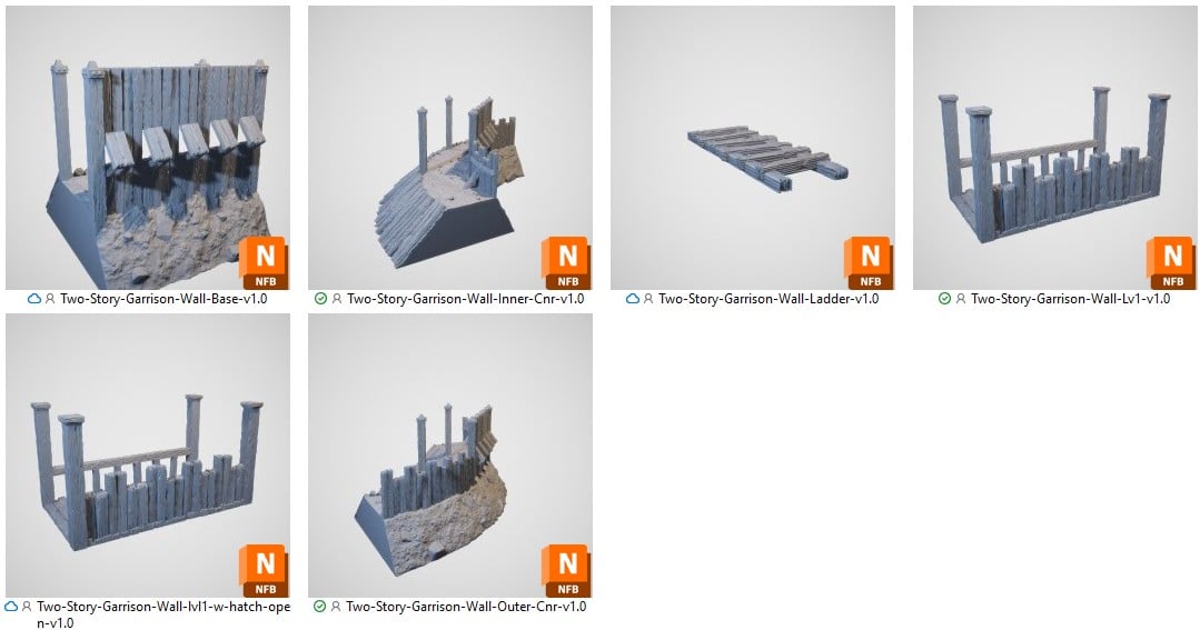 3D Printed Ruined Garrison Walls