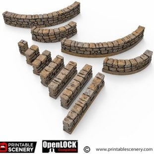 OpenLOCK City Foundations Low Walls STL