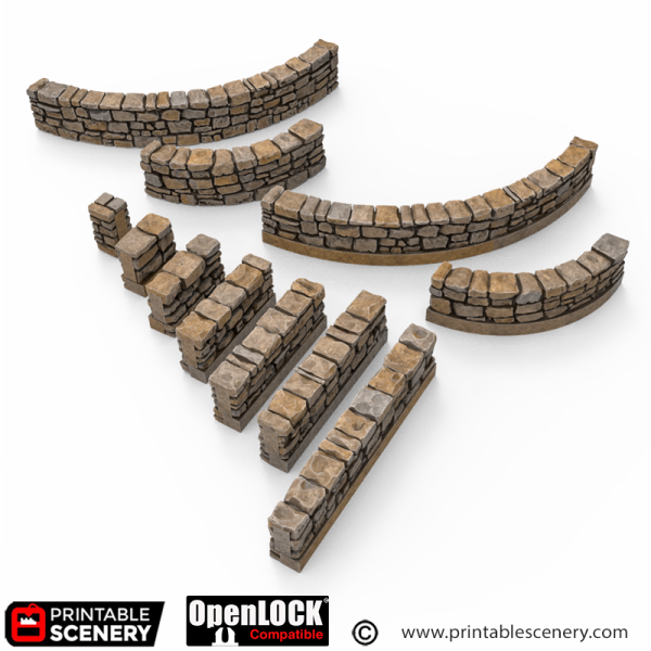 OpenLOCK City Foundations Low Walls STL