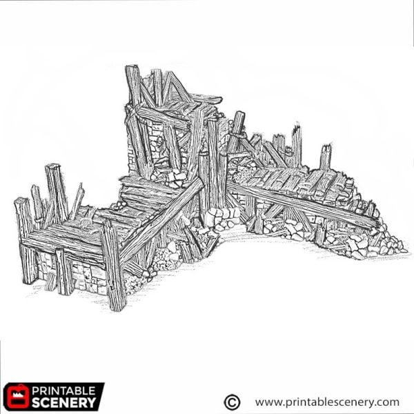 Ruined Ramshackle Ramparts 3d print file