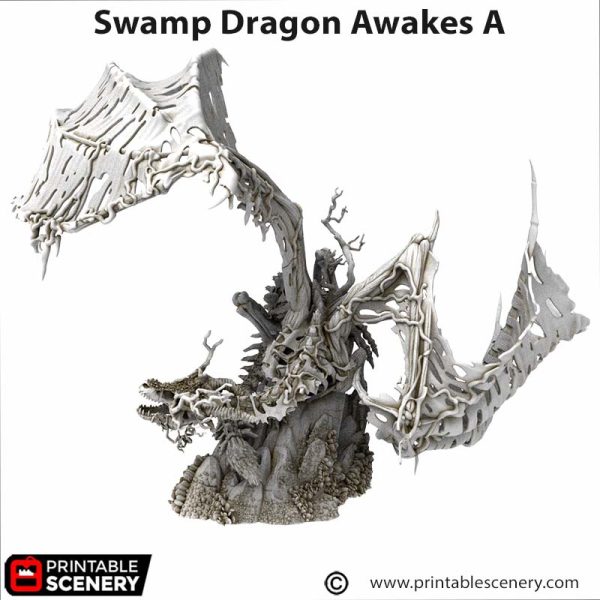 3d printed Swamp Dragon Awakes undead