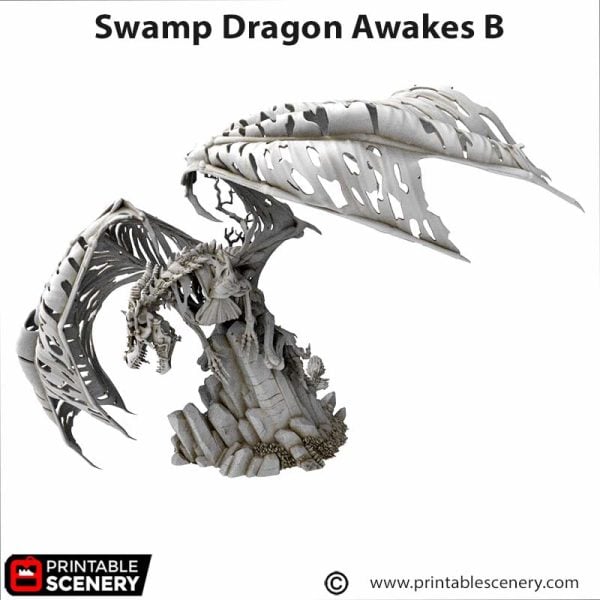 3d printed Swamp Dragon Awakes undead