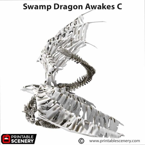 3d printed Swamp Dragon Awakes undead