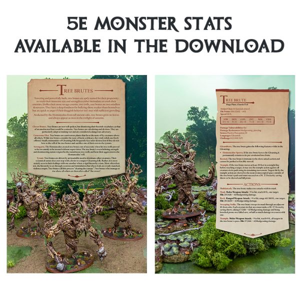 3D printed Tree Brutes Stats