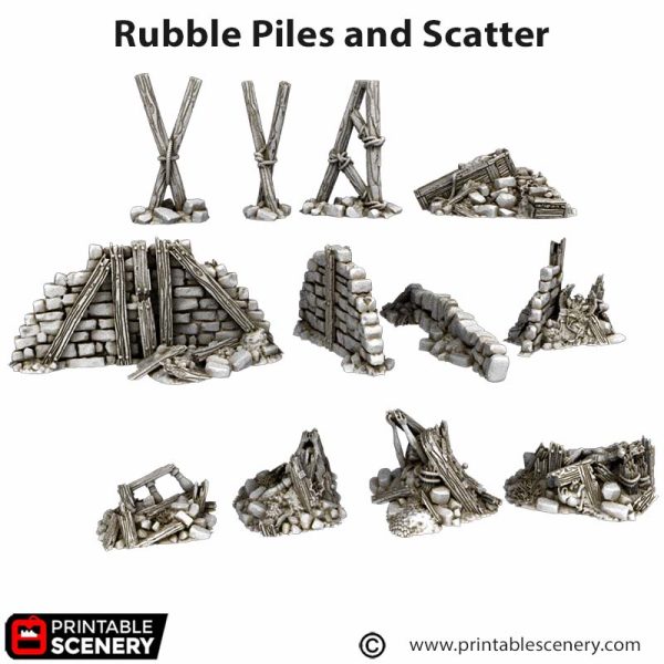 3d Printed Rubble Piles and Scatter