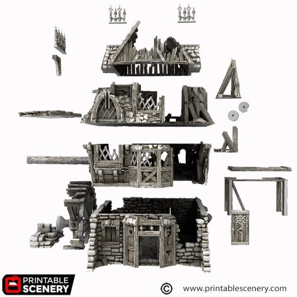 Ruined City Watermill 3d print file