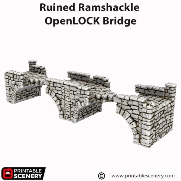 Ruined Ramshackle OpenLOCK Bridge parts STL