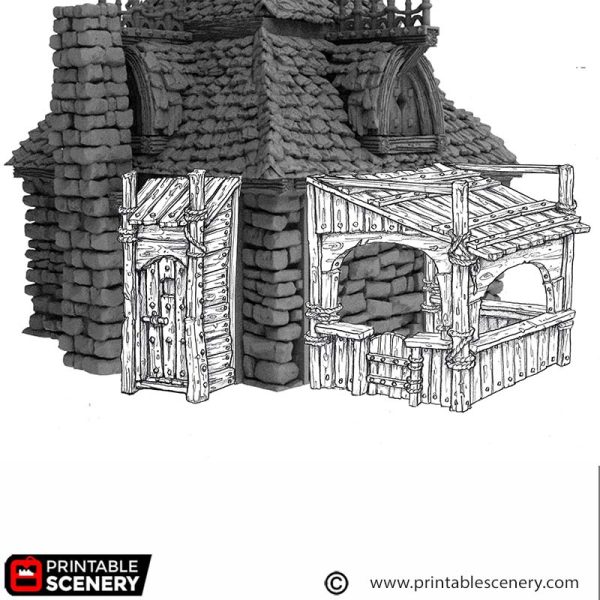 Ramshackle Outhouse and Stable STL