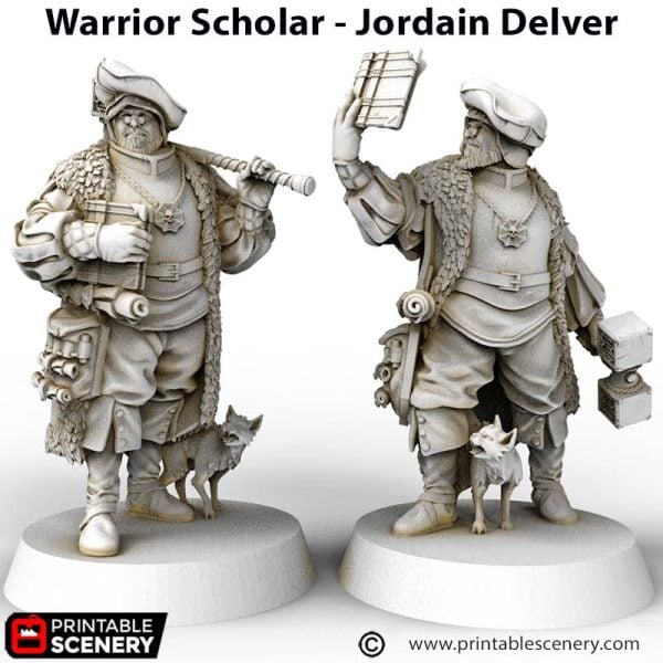 Warrior Scholar - Jordain Delver STL Warband mini