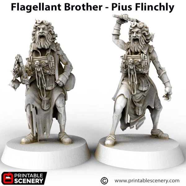 Flagellant Brother - Pius Flinchly STL mini warband