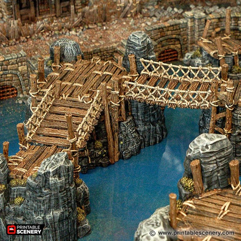 Ramshackle Rope Bridges - Printable Scenery