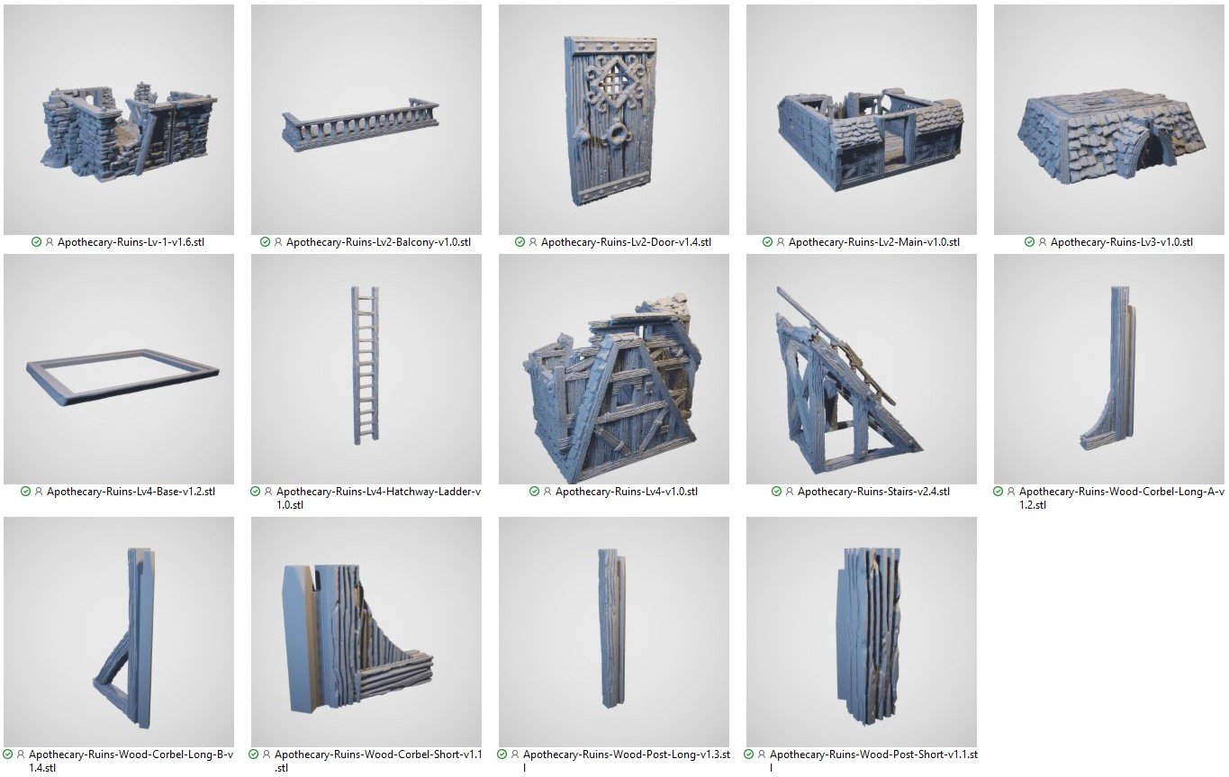 Ruined City Apothecary 3d Print file
