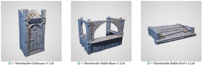 Ramshackle Outhouse and Stable STL