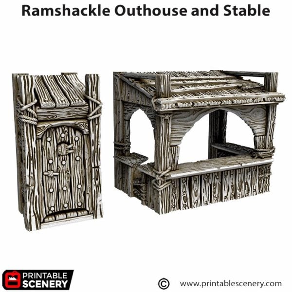 Ramshackle Outhouse and Stable STL