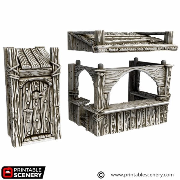 Ramshackle Outhouse and Stable STL