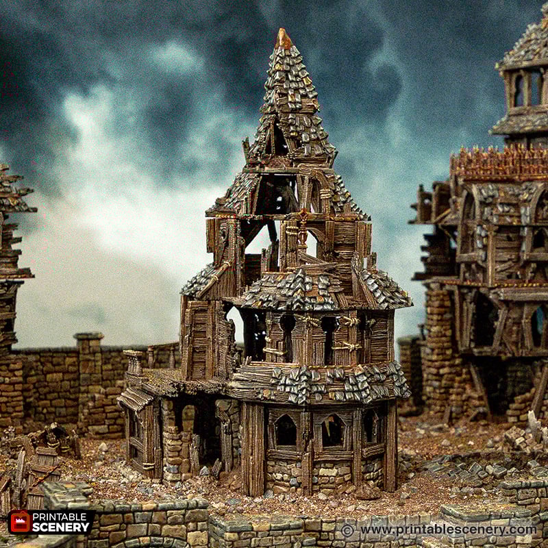 Ruined City Manor - Printable Scenery