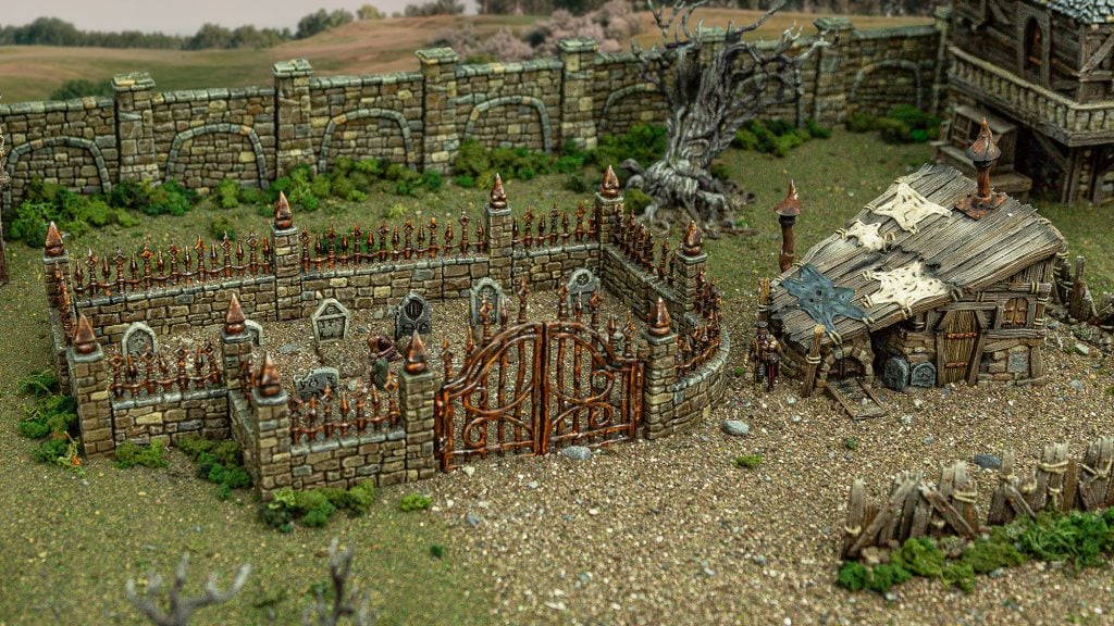 The OpenLOCK Graveyard and Grave Diggers Hut - Printable Scenery