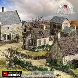 3d printed and painted medieval europe terrain for dnd and wargaming