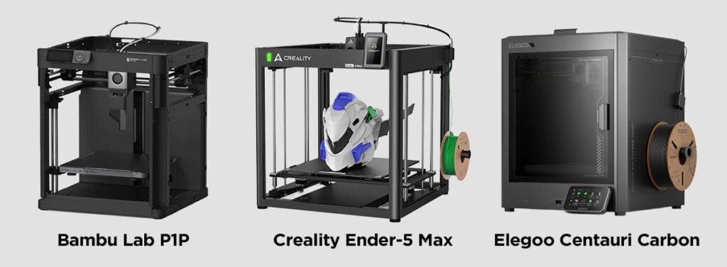 A graphic image showing FDM 3D printers