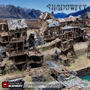 3d printed and painted Shadowfey Ruins terrain for dnd and wargaming