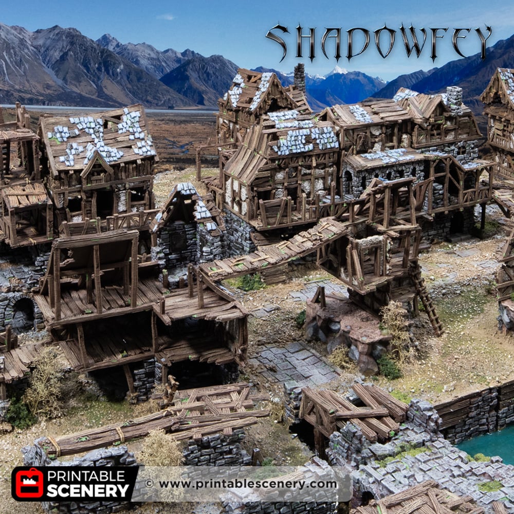 3d printed and painted Shadowfey Ruins terrain for dnd and wargaming