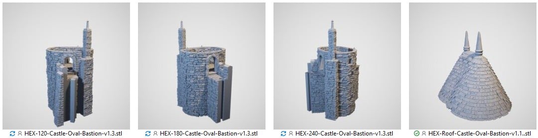 HEX Castle Oval Bastion STL