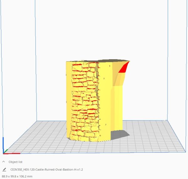 HEX Castle Ruined Oval Bastion 3d print file