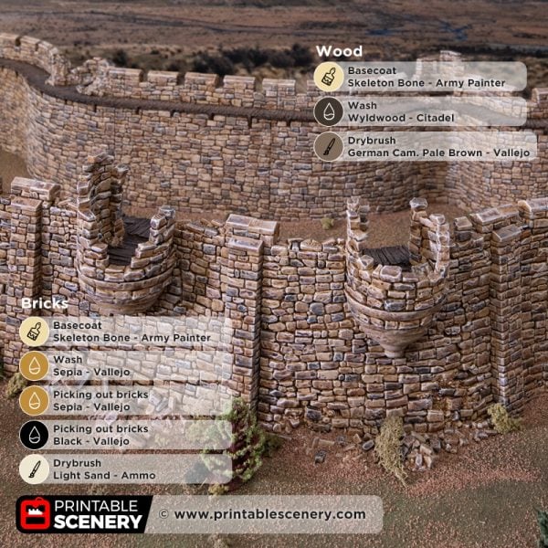 HEX Castle ruined wall turrets painting guide