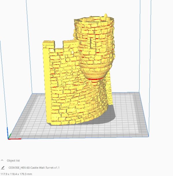 HEX Castle Wall Turrets 3d Print file