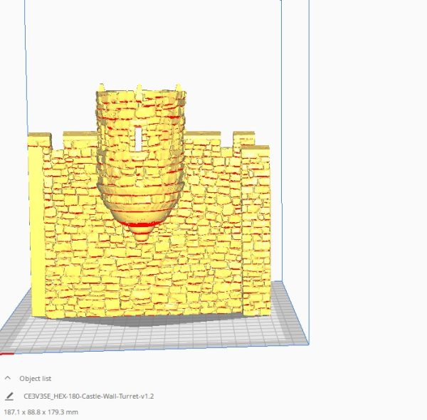 HEX Castle Wall Turrets 3d Print file