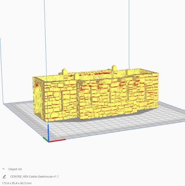 HEX Castle Walls and Gate 3d print file