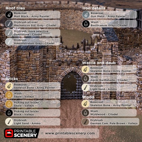 HEX Castle ruined gatehouse painting guide
