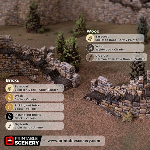 HEX Castle ruined wall steps painting guide