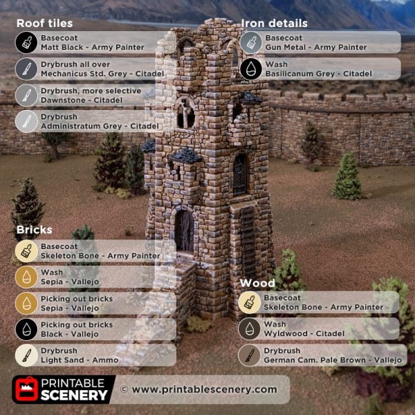 HEX Castle ruined keep tower painting guide