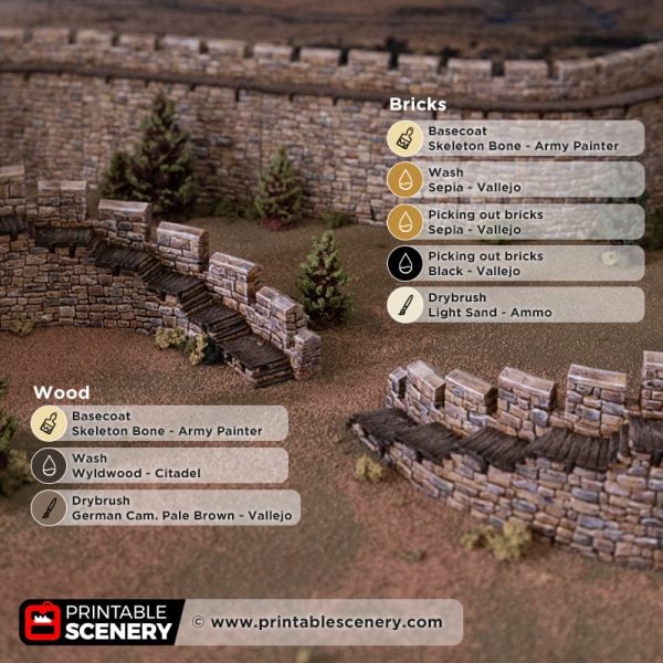 HEX Castle wall steps painting guide