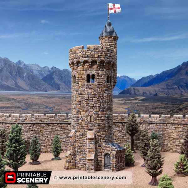 A photo of 3d printed and painted adeline tower, for dnd and wargames