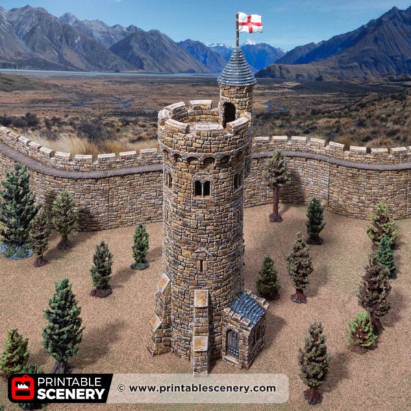 A photo of 3d printed and painted adeline tower, for dnd and wargames