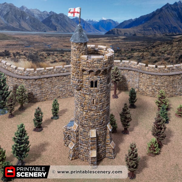 A photo of 3d printed and painted adeline tower, for dnd and wargames