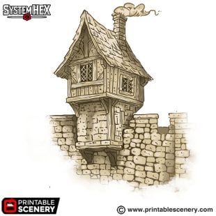 Battlement Hut STL 3d