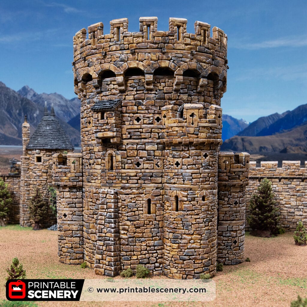 3d printed and painted Count's Keep for dnd and wargames